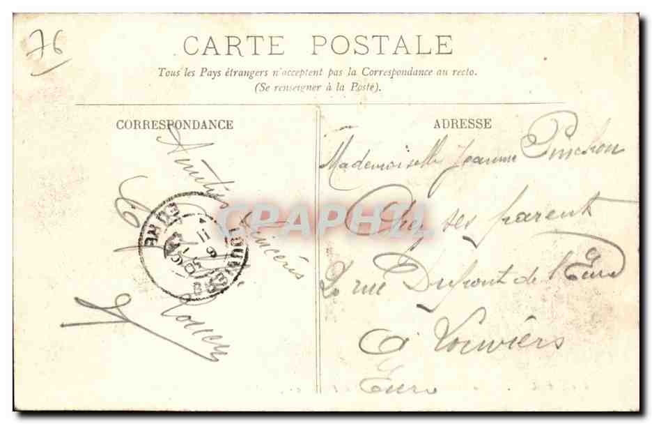 CPA Rouen La route de Bonsecours et le funiculaire — Verso