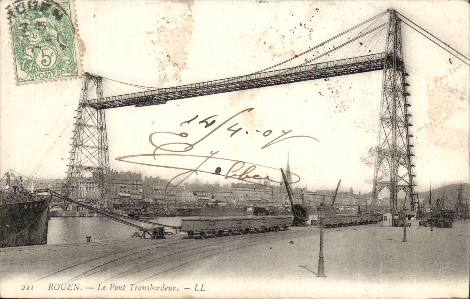 CPA Rouen Le pont transbordeur