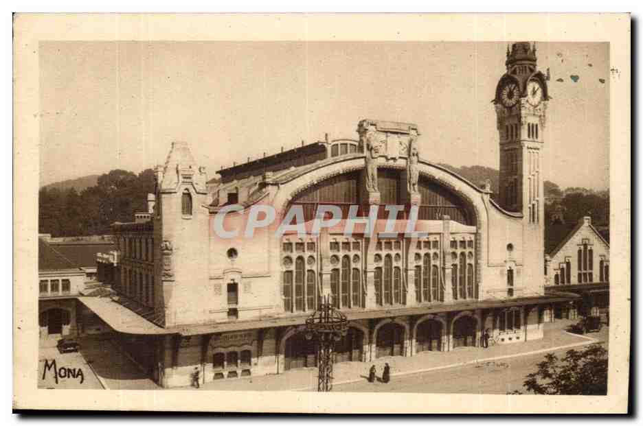 CPA Rouen La gare de la rive droite Rue Vert