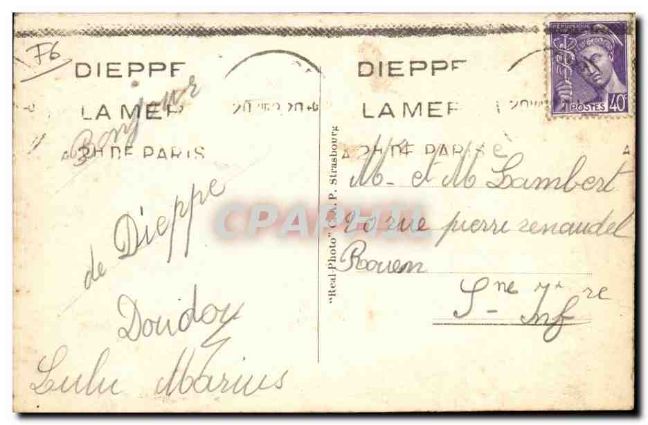CPA Dieppe les quais et la poissonnerie — Rückseite