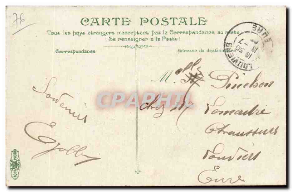 CPA Rouen Le palais de Justice vu de la rue Jeanne d'ac — Rückseite