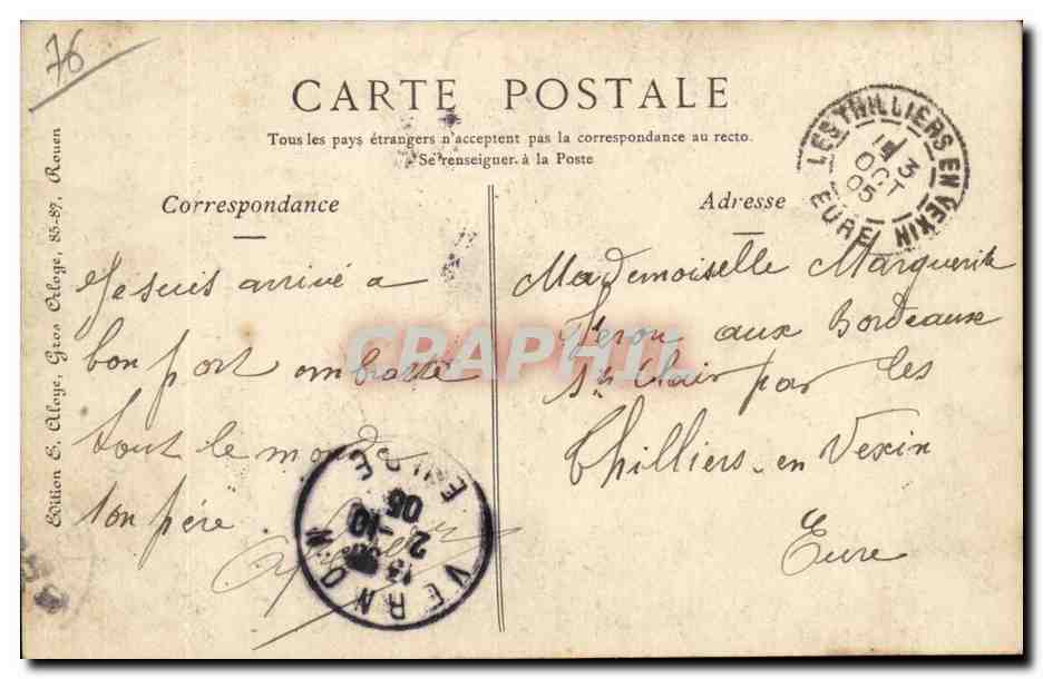 CPA Rouen Fantaisie Folklore — Verso