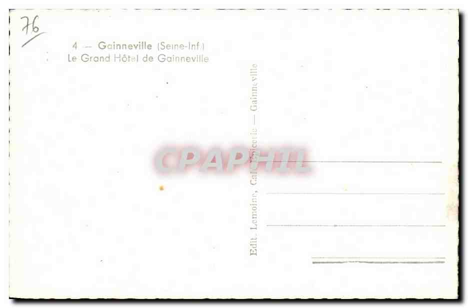 CPSM Gaineville le grand hotel de Gainneville — Rückseite
