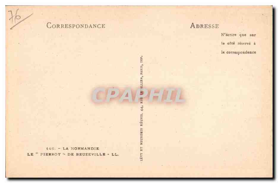 CPA La normandie Le Pierrot De Beuzeville ( folklore costume ) — Rückseite