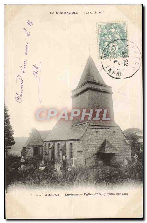 CPA Auffay Environs Eglise d'Heugleville sur Scie