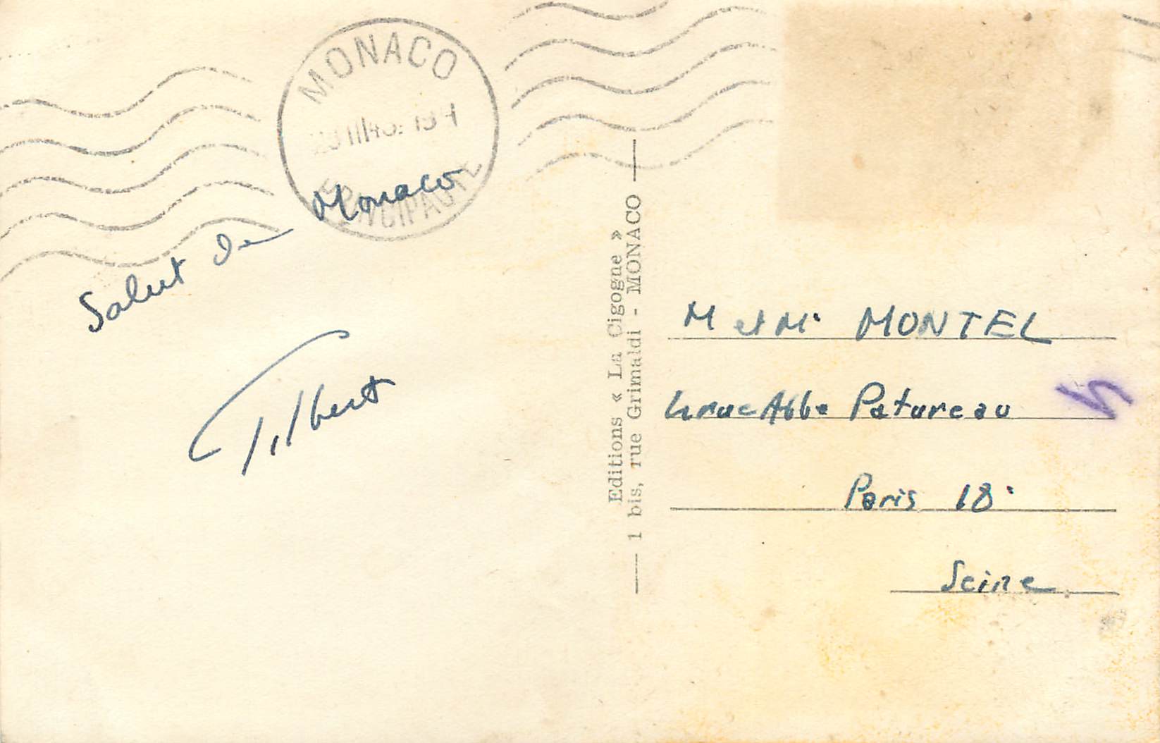 Monaco - Das Prinzenpalais. Die Wacheübergabe. — Rückseite