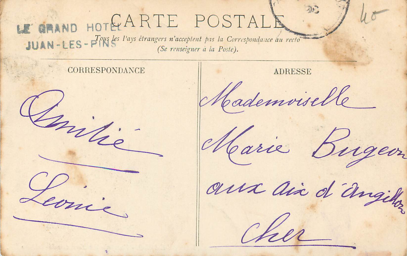 CPA Monte Carlo vue prise des terrasses du casino — Rückseite