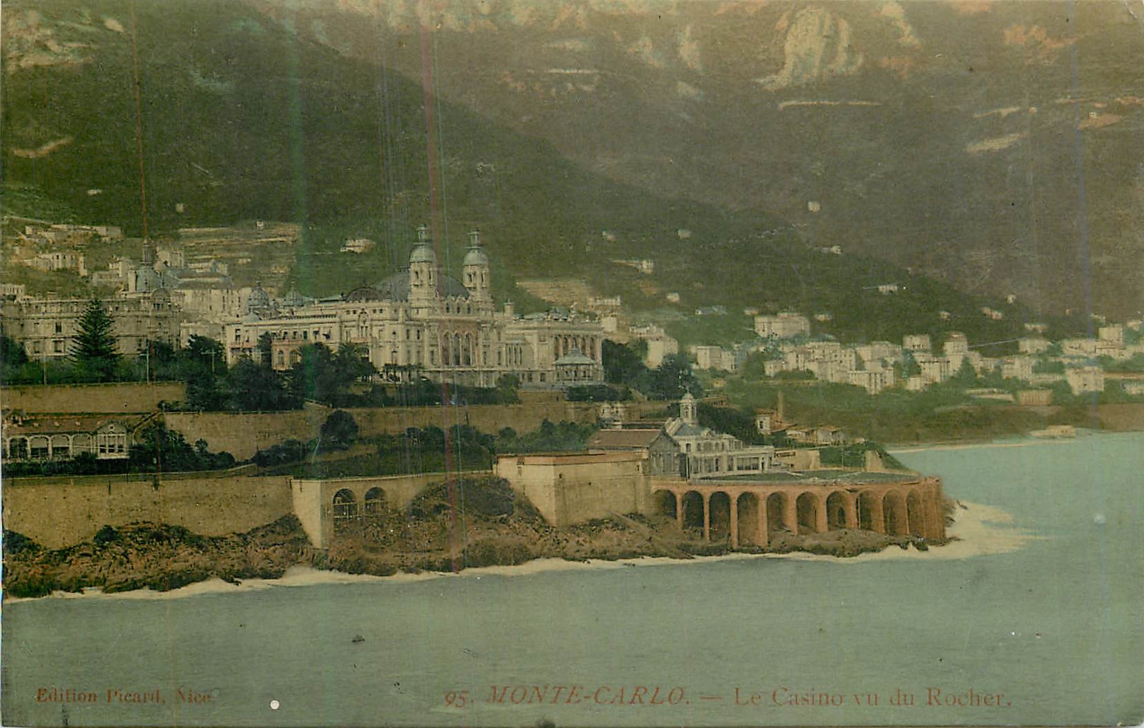 CPA Monte Carlo le casino vue du rochers