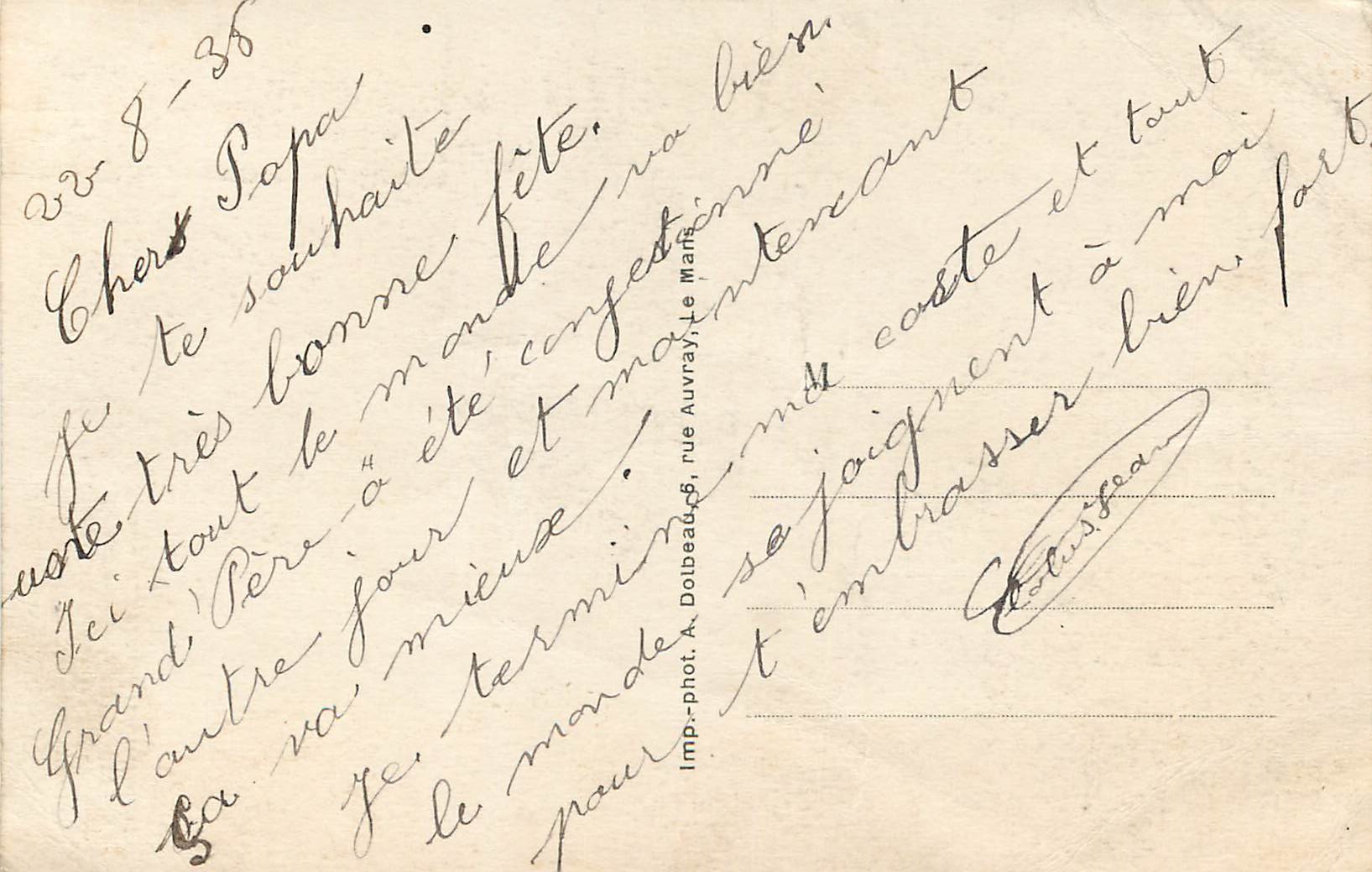 CPA Le Mans monument commemoratif des soldats de la grande guerre (1914 1918) Militaria — Rückseite