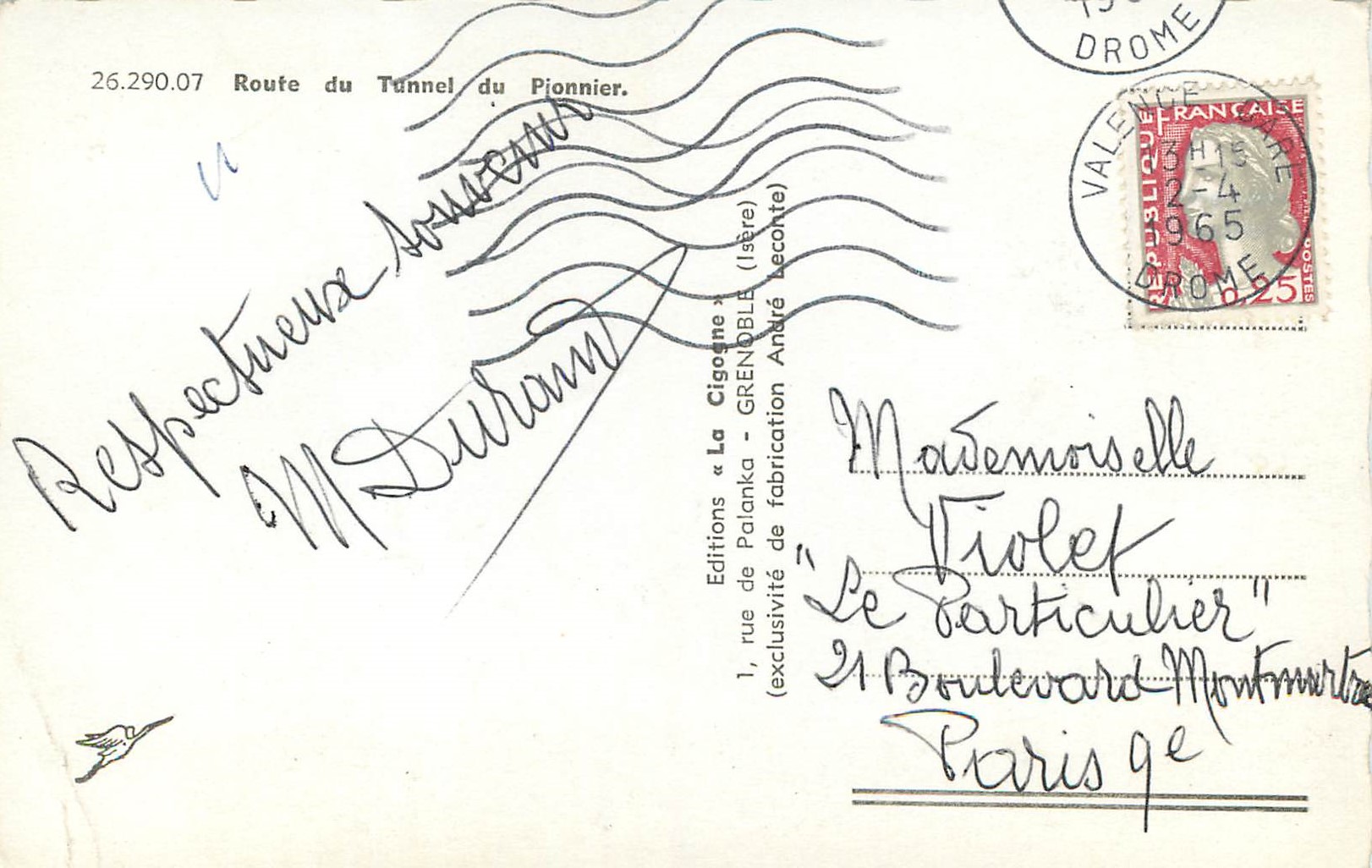 CPM Route du tunnel du pionnier — Rückseite