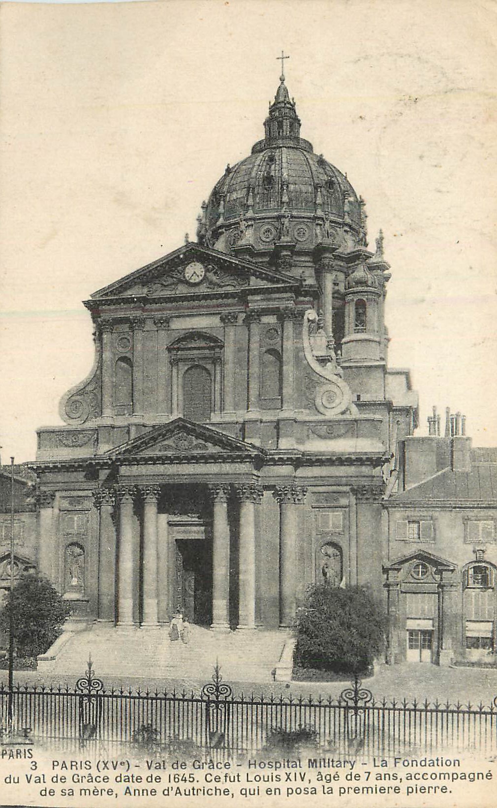 Paris (XVe) - Val de Grâce - Fondation de l'hôpital militaire - Louis XIV posant la première pierre en 1645