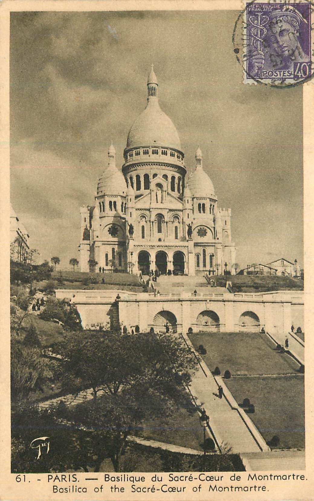 CPA Paris basilique du sacre coeur de montmartre