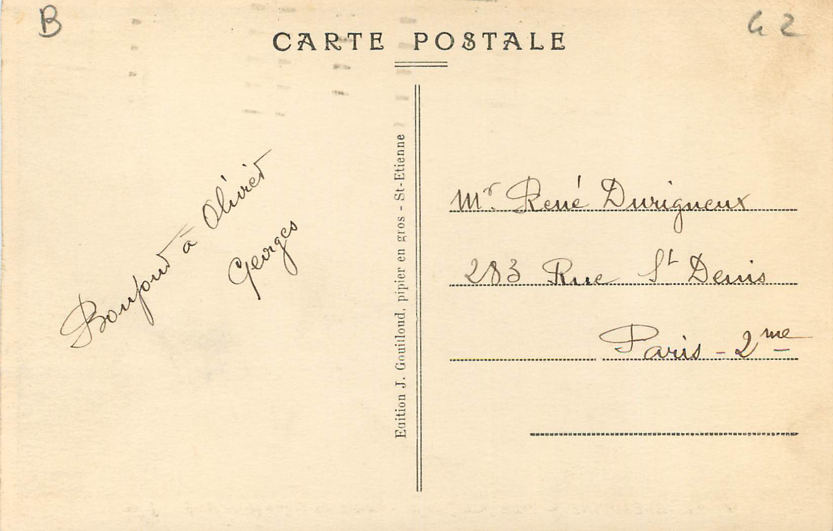 CPA St Etienne place Jean jaures bassin du signe et daphne — Rückseite