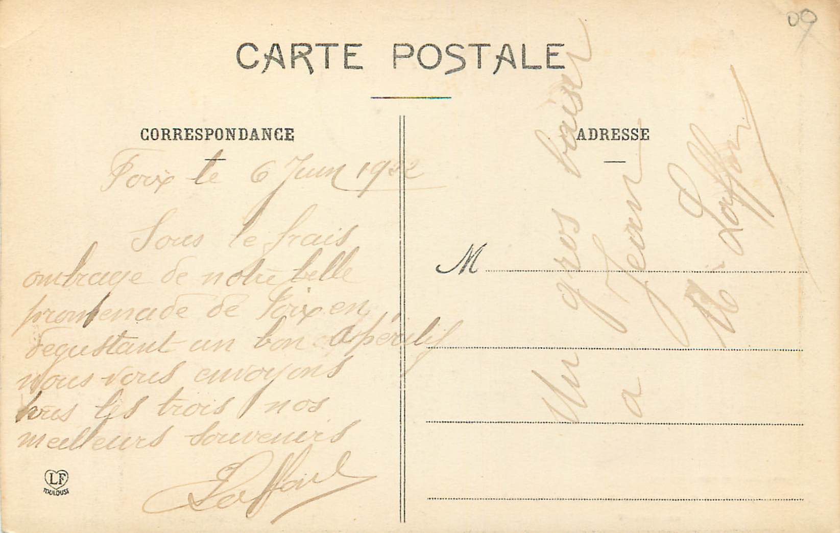 CPA Foix vues sur la vallee de l'ariegs en amond — Rückseite