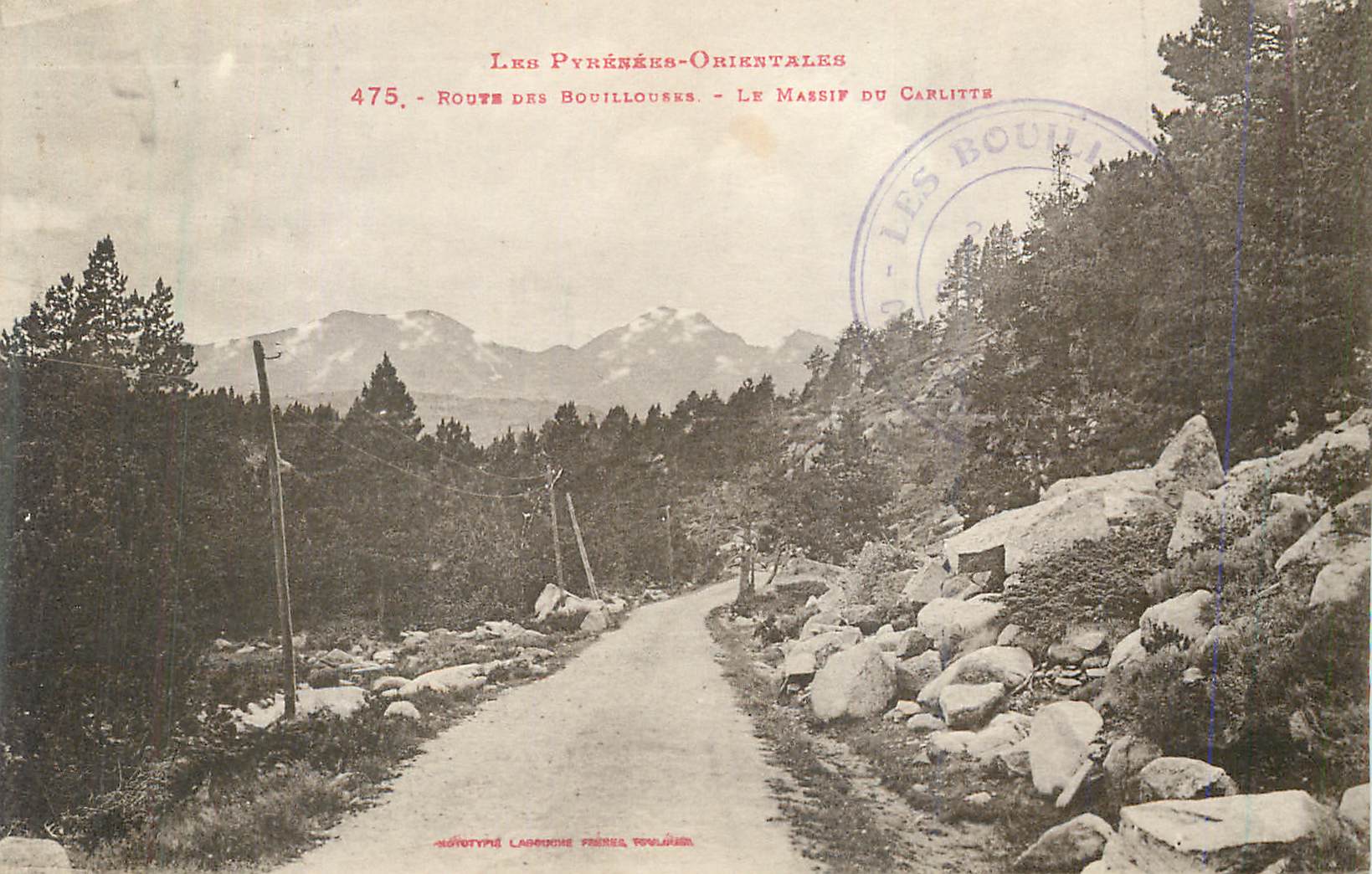 CPA Route des booillounes le massif du garlitte