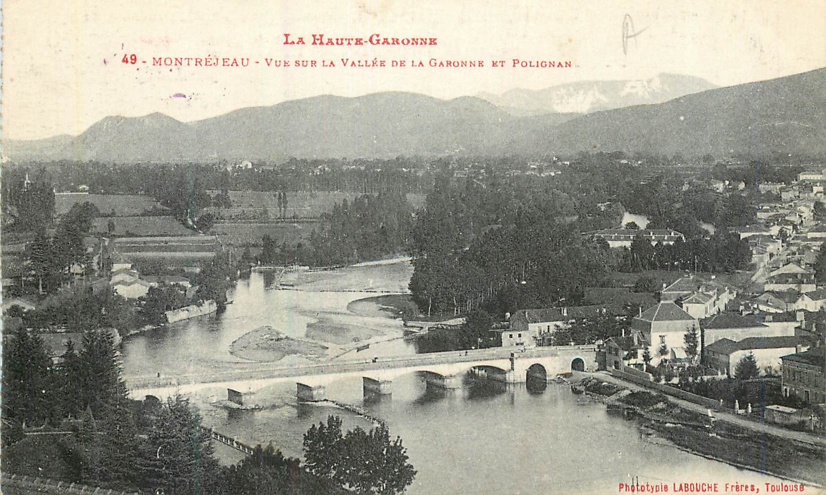 Montréjeau — Vue sur la vallée de la Garonne et Polignan — Phototypie Labouche Frères, Toulouse