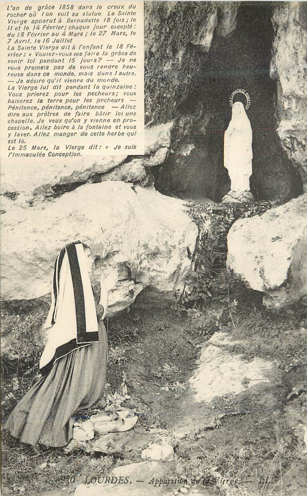 CPA L'an de grace 1858 dans le creux du rocher