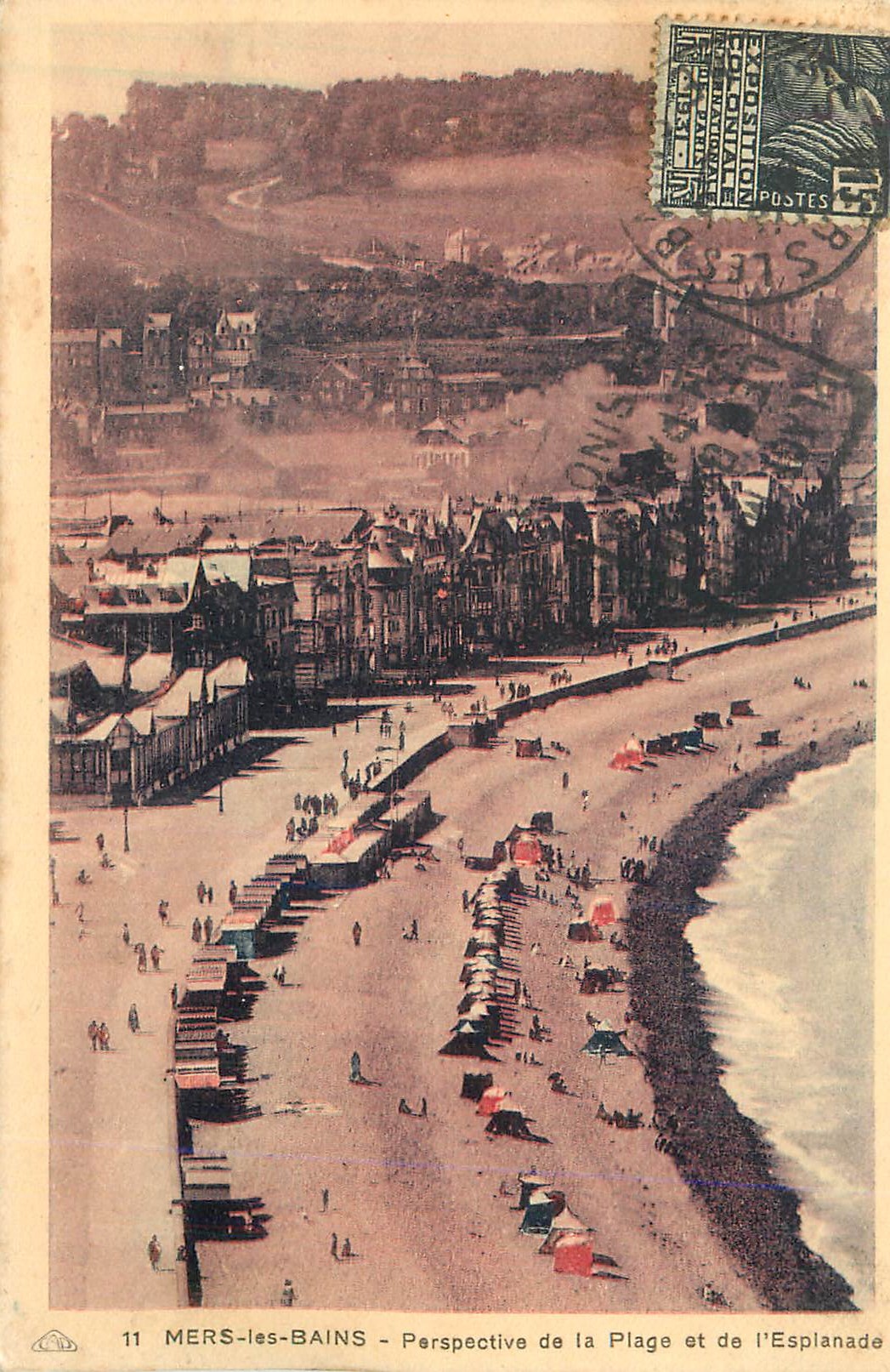 CPA Mers les bains perspective de la plage et de l'esplanade