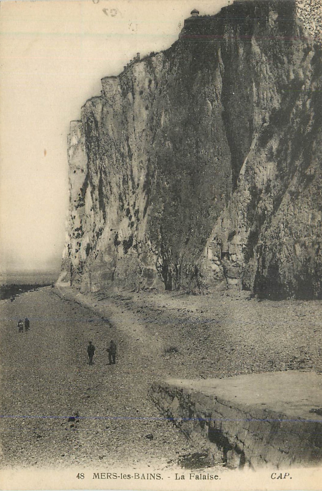 CPA Mers les bains la falaise