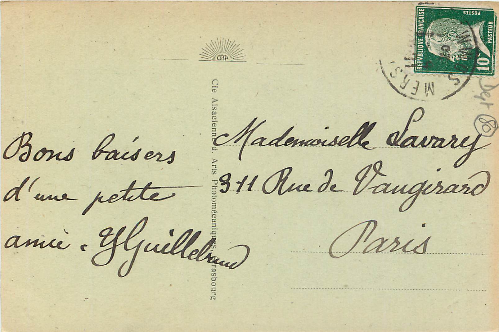 CPA Mers les bains la falaise — Verso