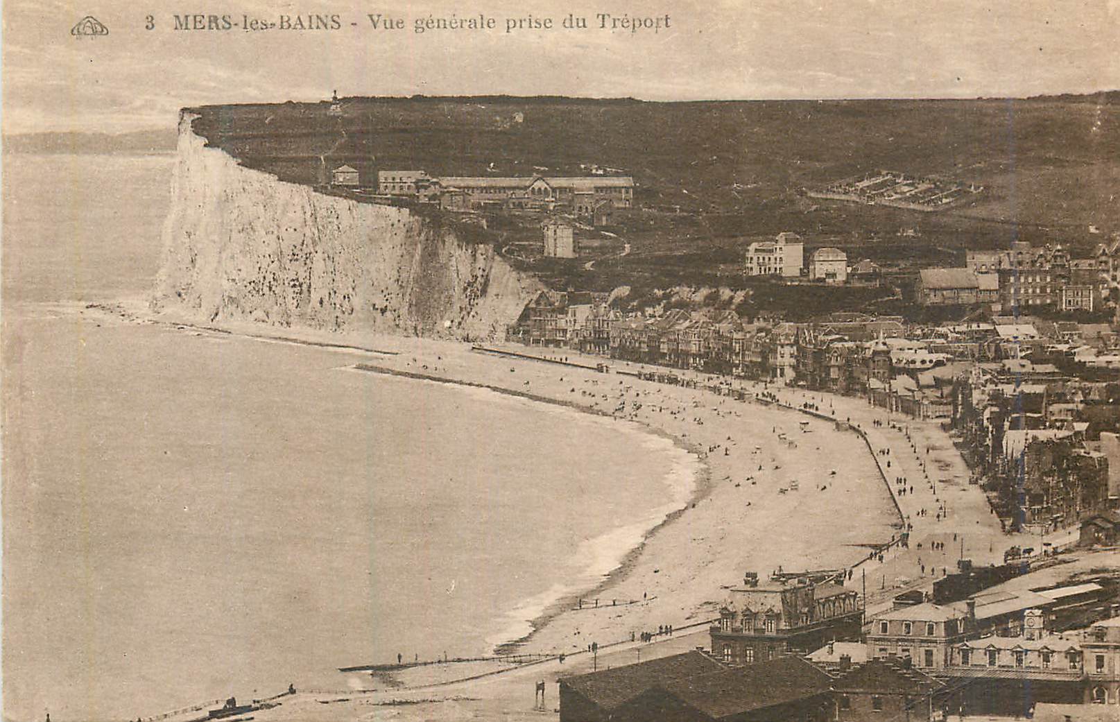 CPA Mers les bains vue generale prise du treport