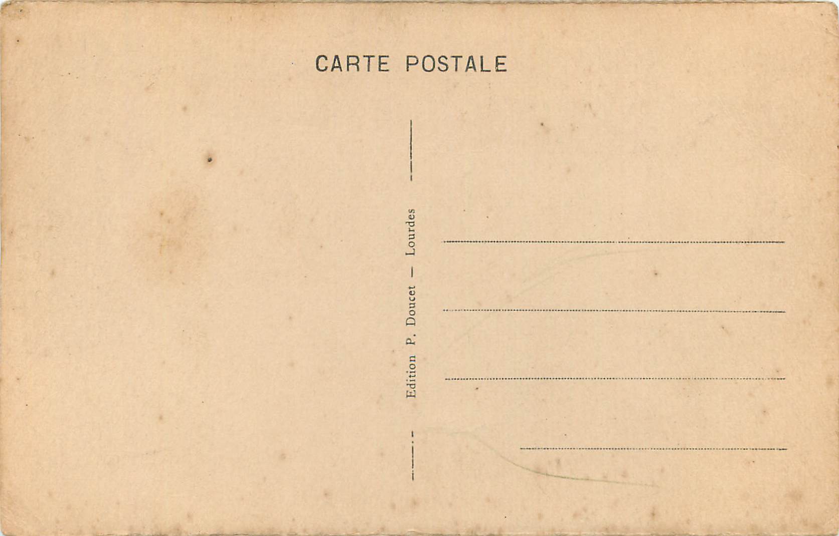 CPA Lourdes la gare du pic du jer — Verso