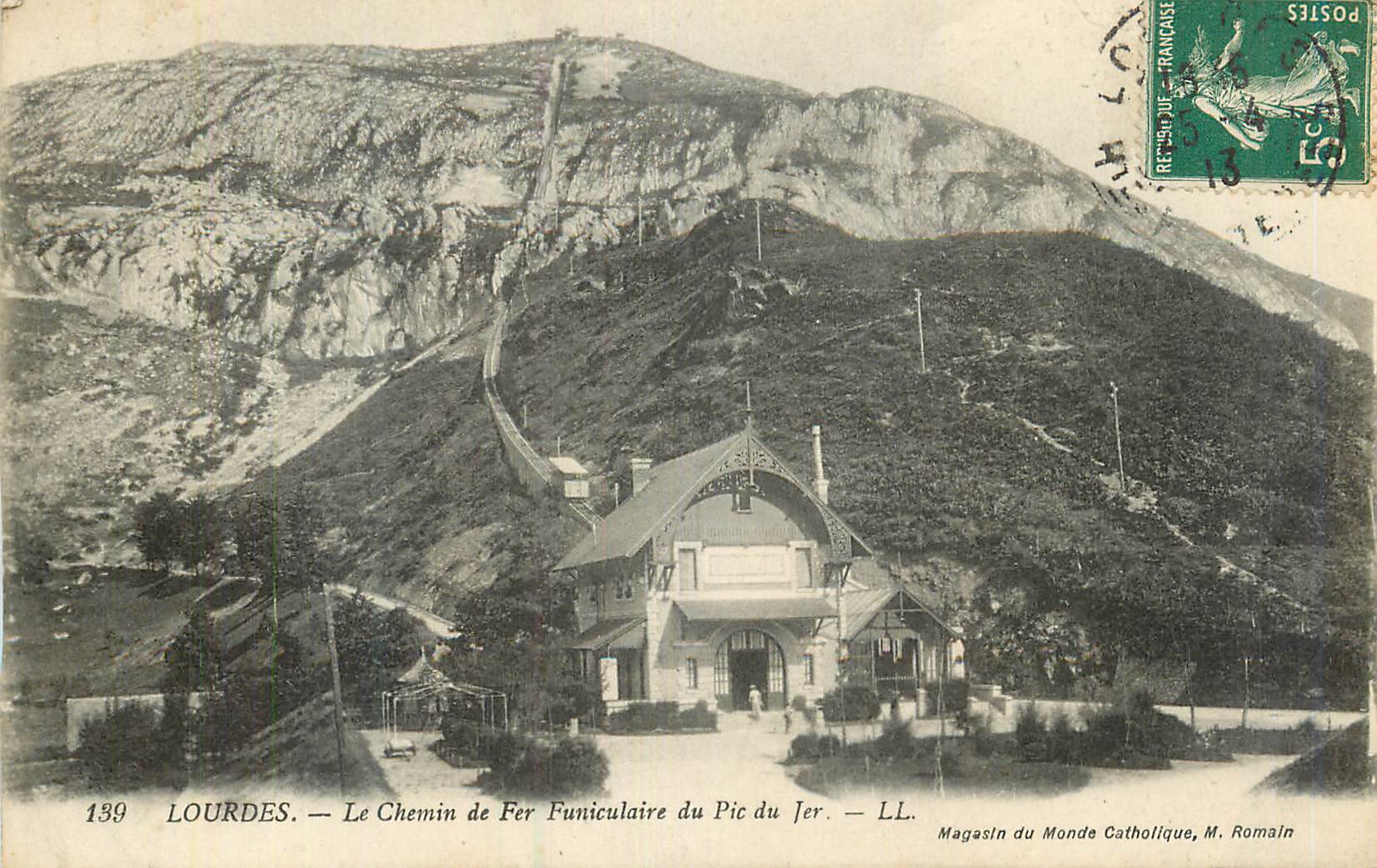 CPA Lourdes le chemin de fer funiculaire du pic du jer