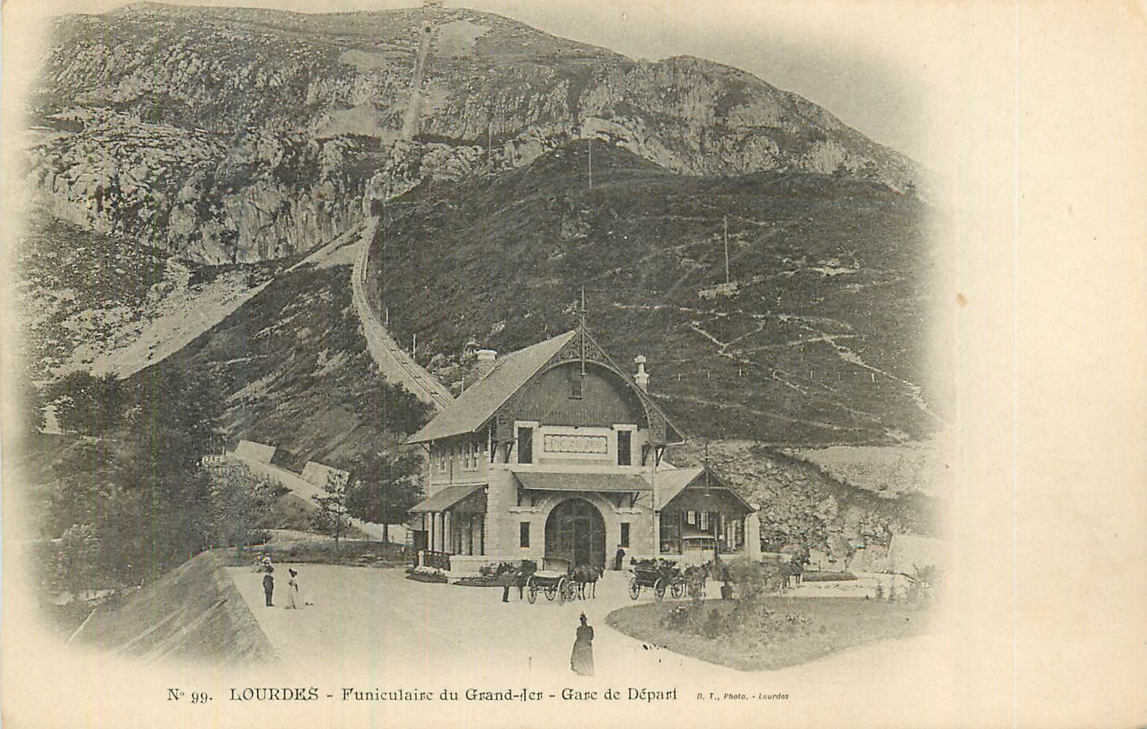 CPA Lourdes funiculaire du grand jer gare de depart