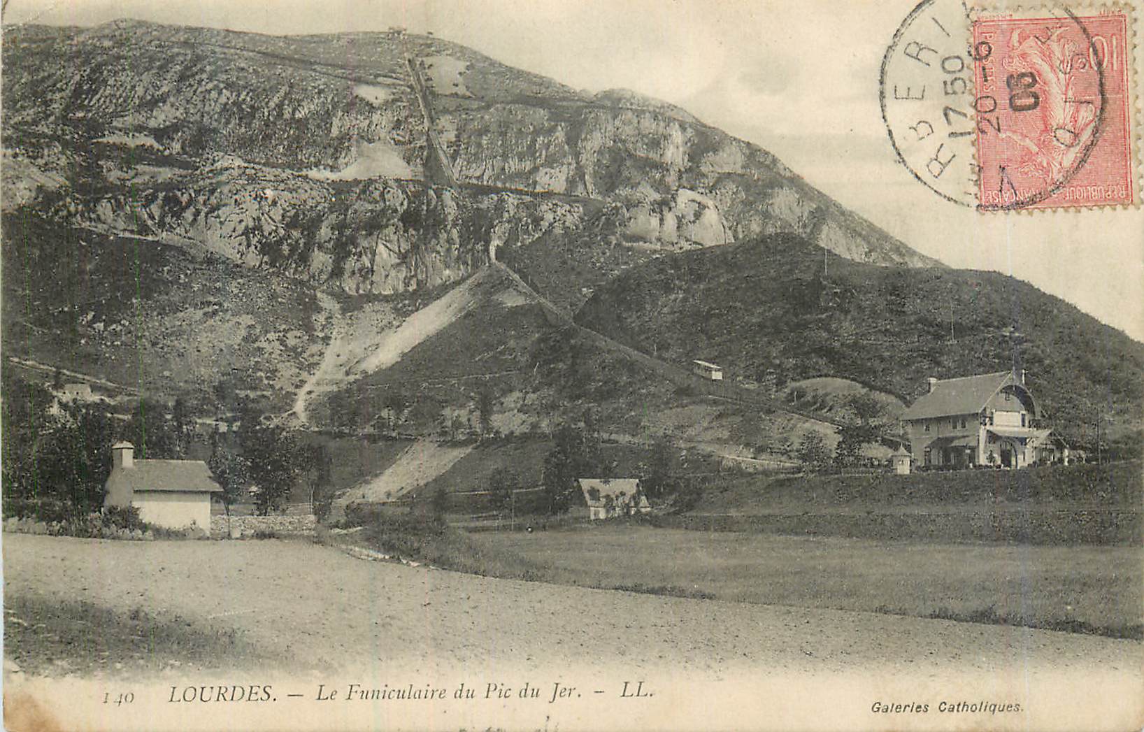 CPA Lourdes le funiculaire du pic du jer