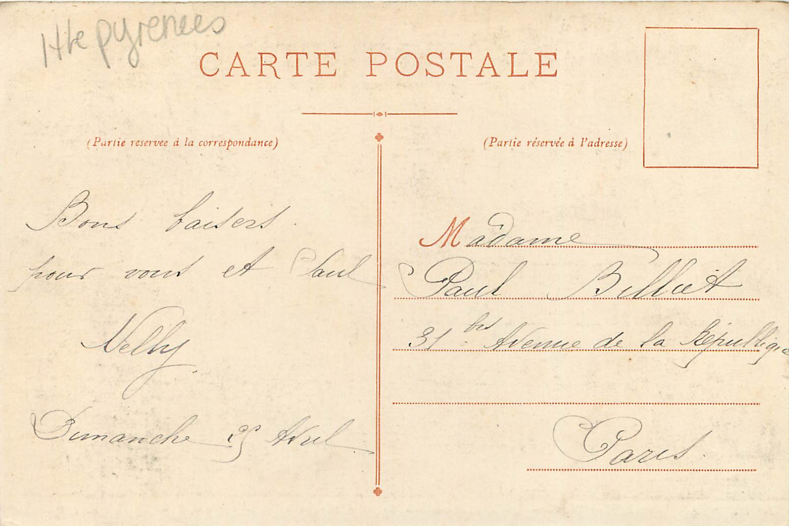CPA Lourdes le funiculaire du grand Jer gare de depart — Verso