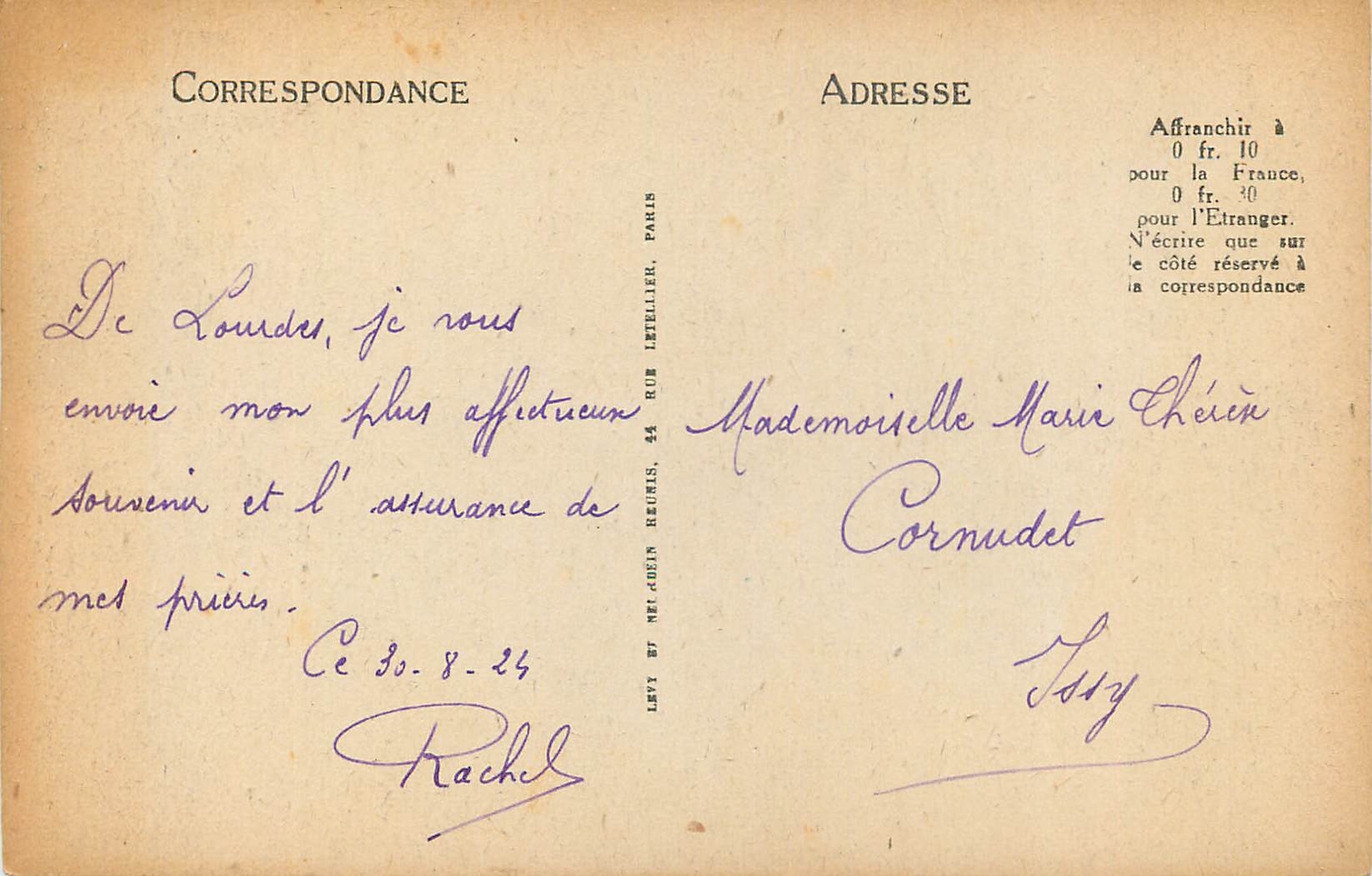 CPA Lourdes la basilique et le rosaire — Back