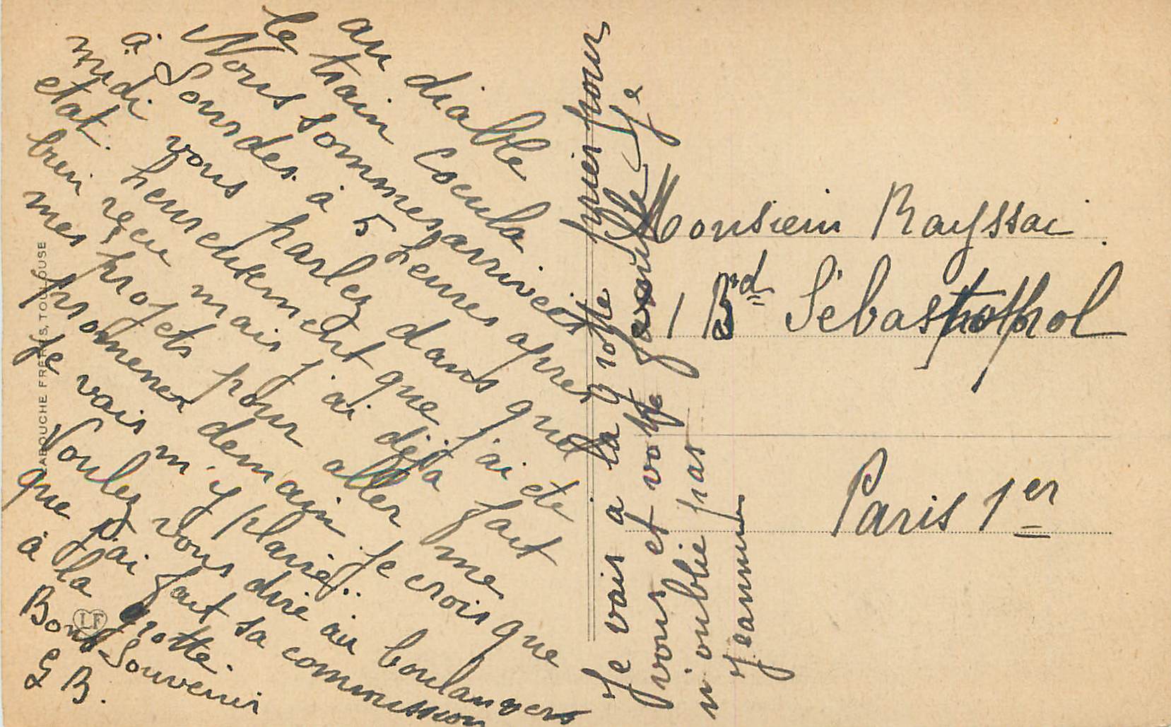 CPA Lourdes bords du cave le fort et la basilique — Verso