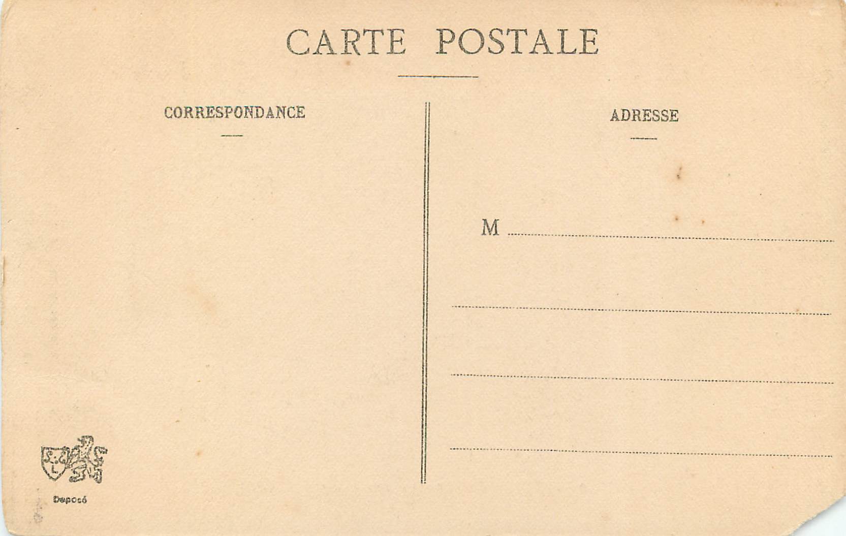 CPA Lyon la place de la republique — Verso