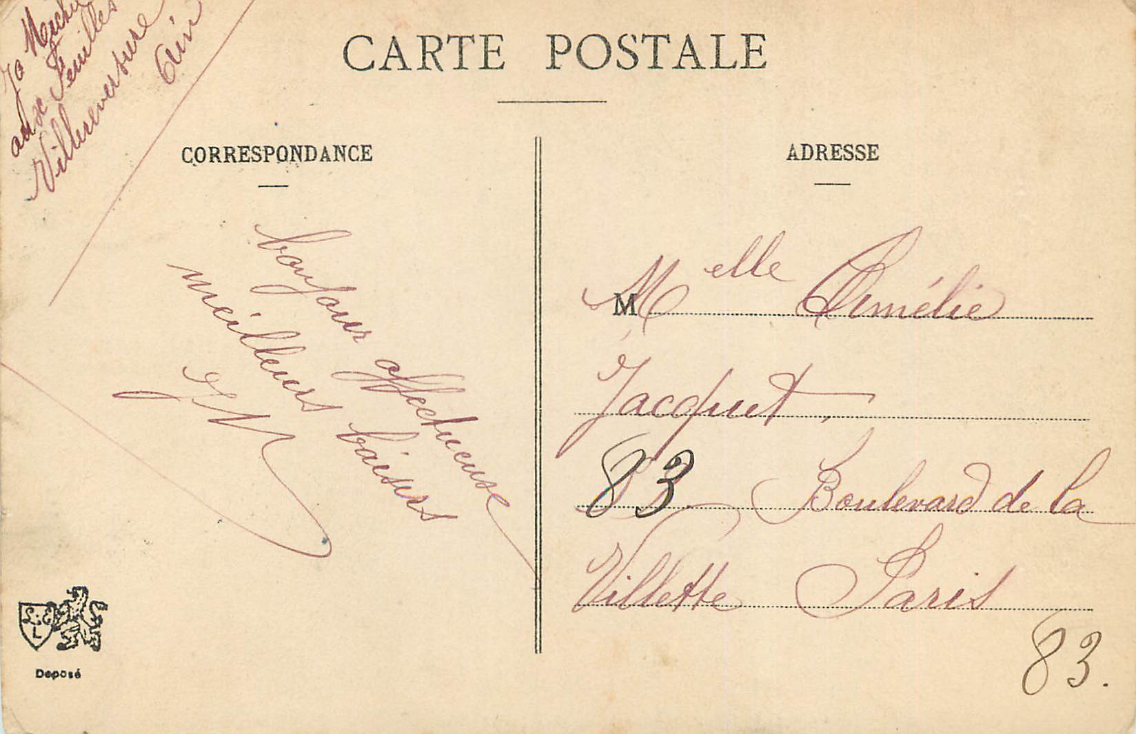 CPA Lyon abside de la cathedrale et fourviere Bateau — Verso