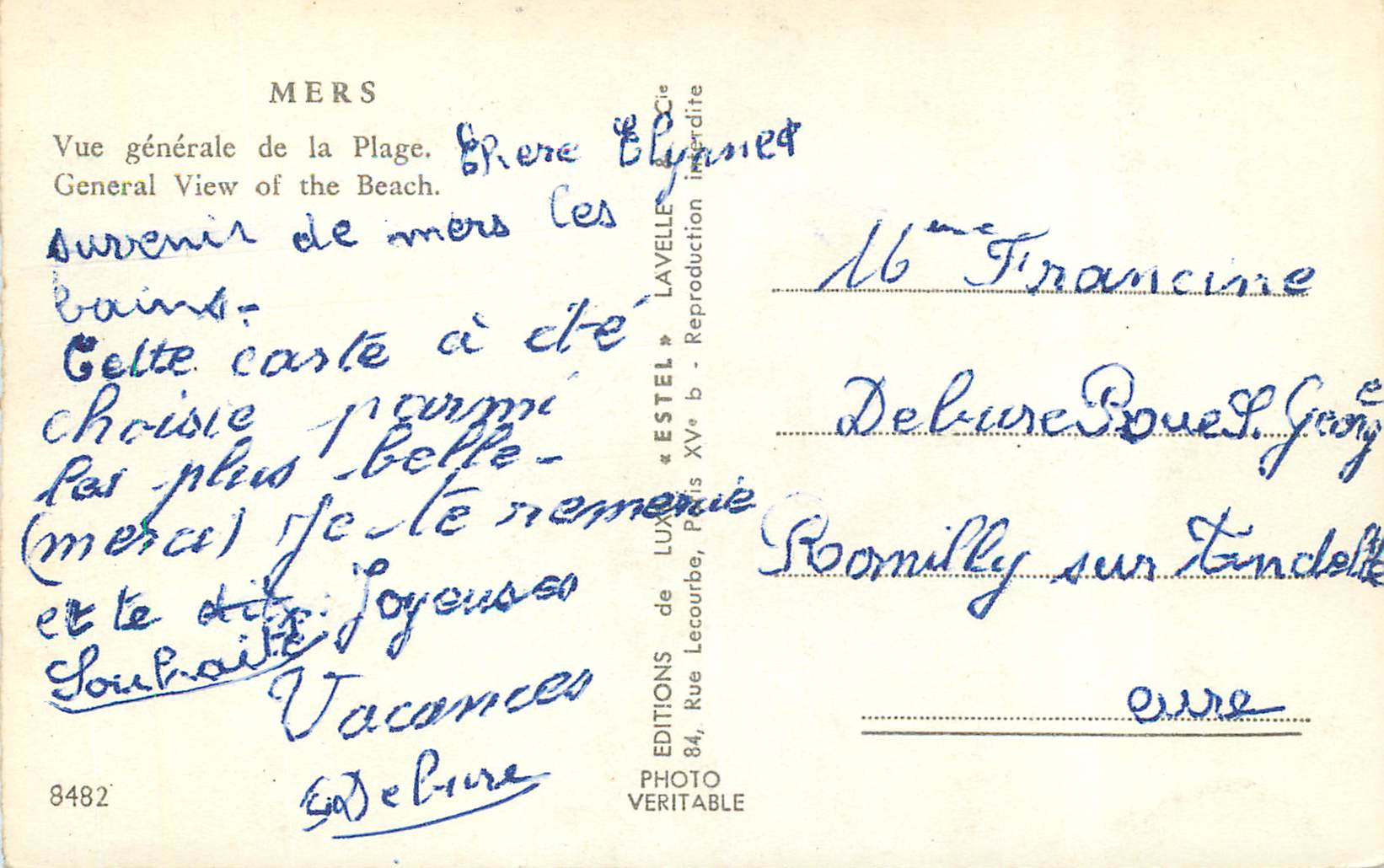 CPM Mers vue generale de la plage — Verso