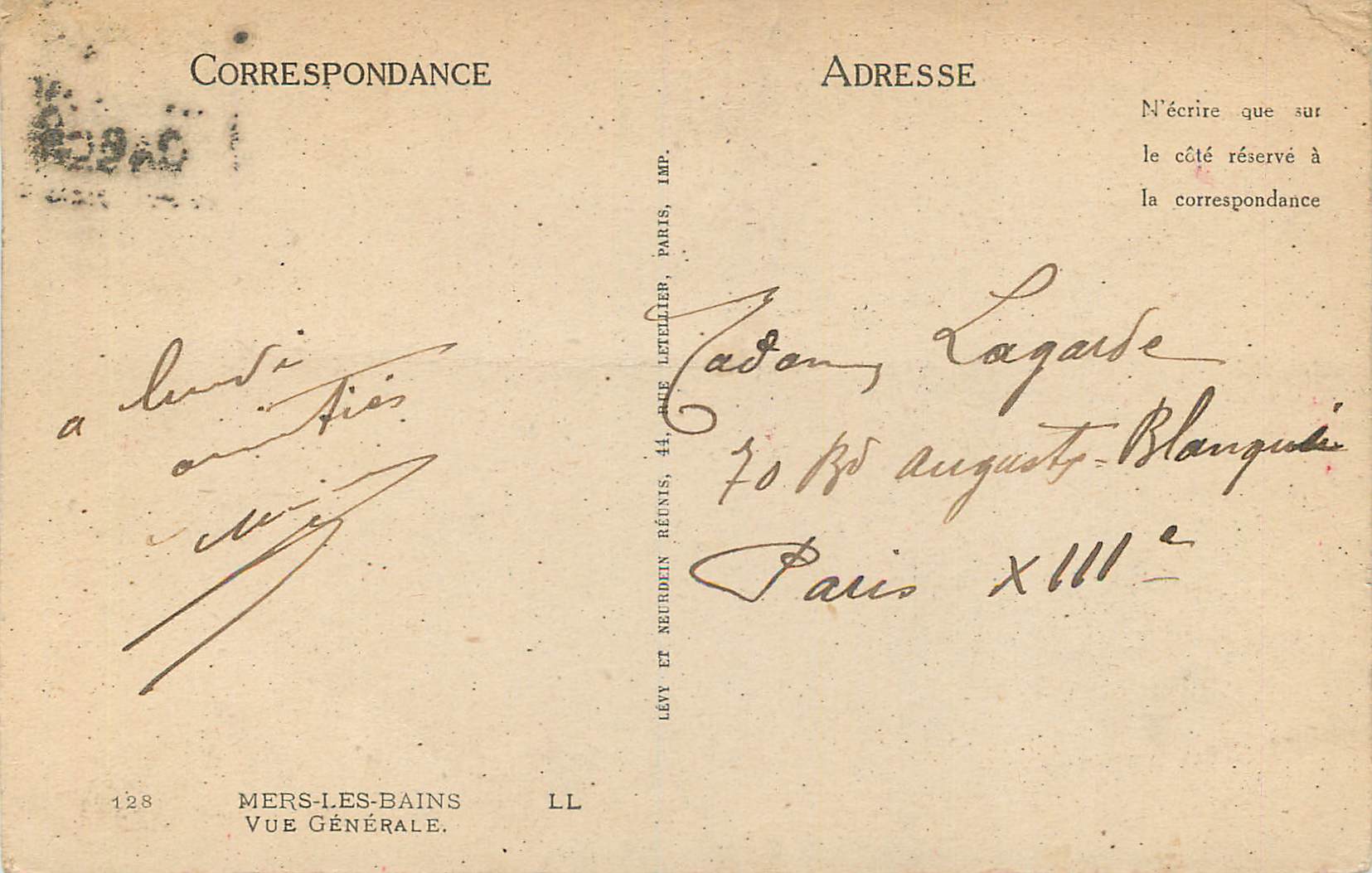 CPA Mers les bains vue generale — Verso