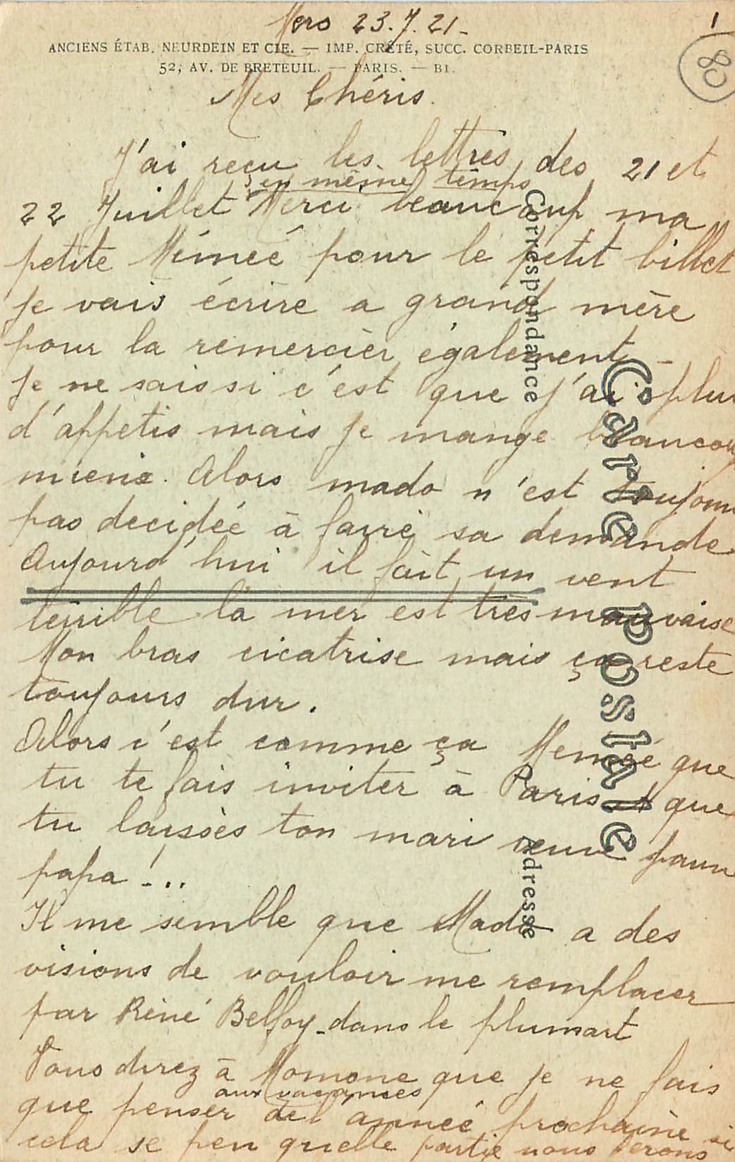 CPA Mers les bains et le treport vue prise de N D de la fontaine — Verso