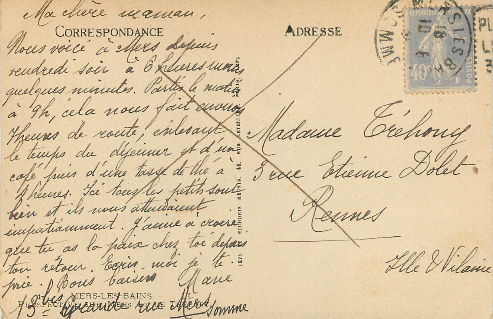 CPA Mers les bains — Rückseite