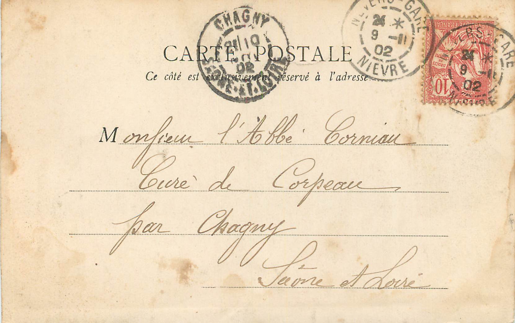 Nevers — Palais Ducal — B.F. PARIS — Verso