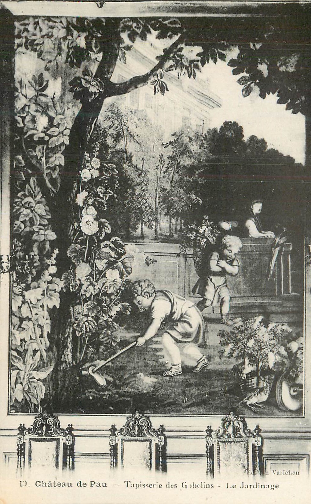 CPA Chateau de Pau tapisserie des Gabelins le jardinage