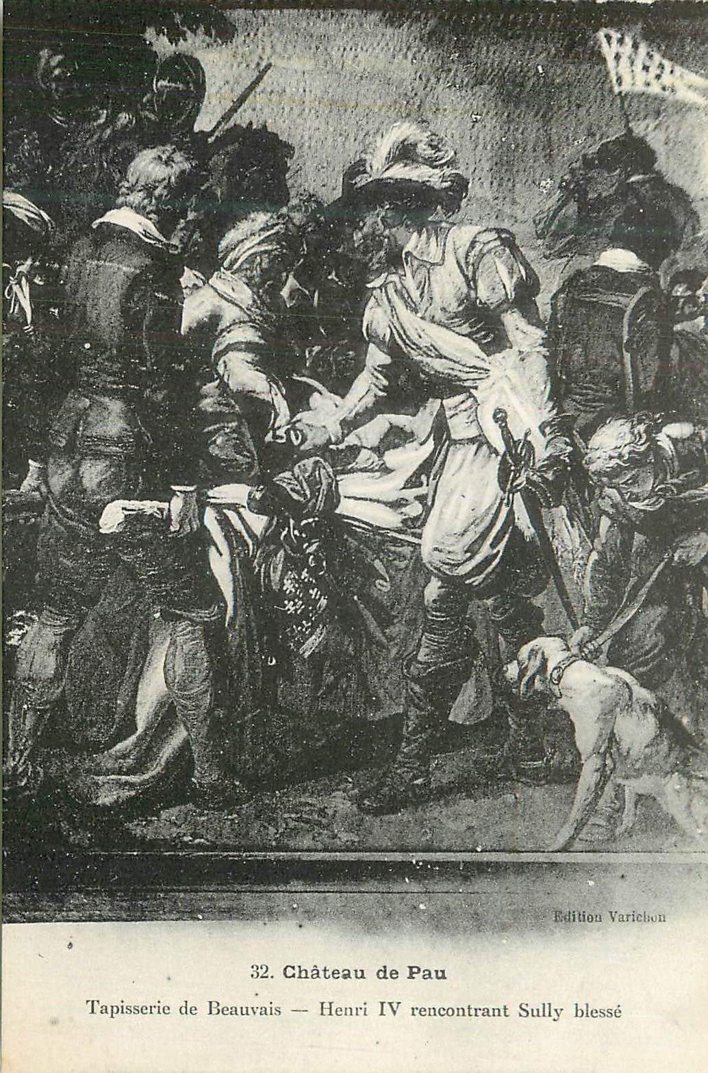 Château de Pau — Henri IV rencontrant Sully blessé — Édition Varichon, n°32