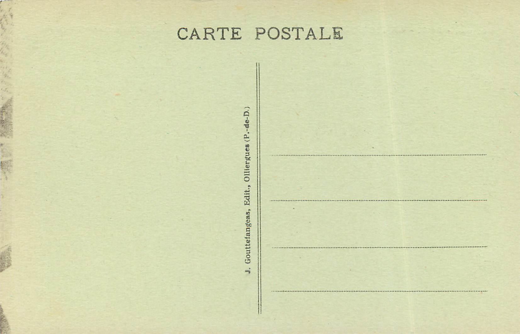 CPA Le Mont Dore place michel dertrand etablissement thermal — Verso