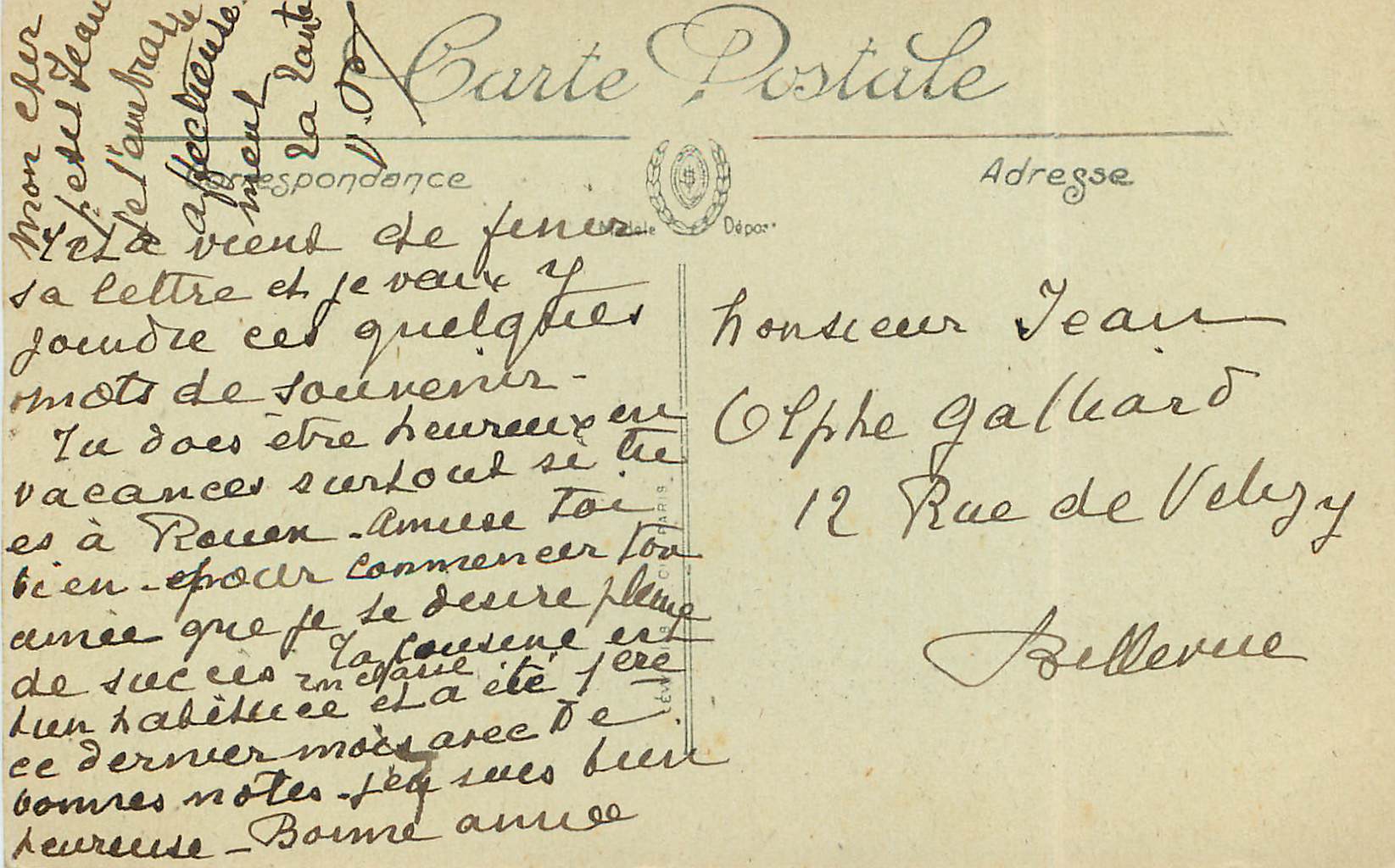 CPA Bordeaux Monument des Girondins et les Quinconces — Verso