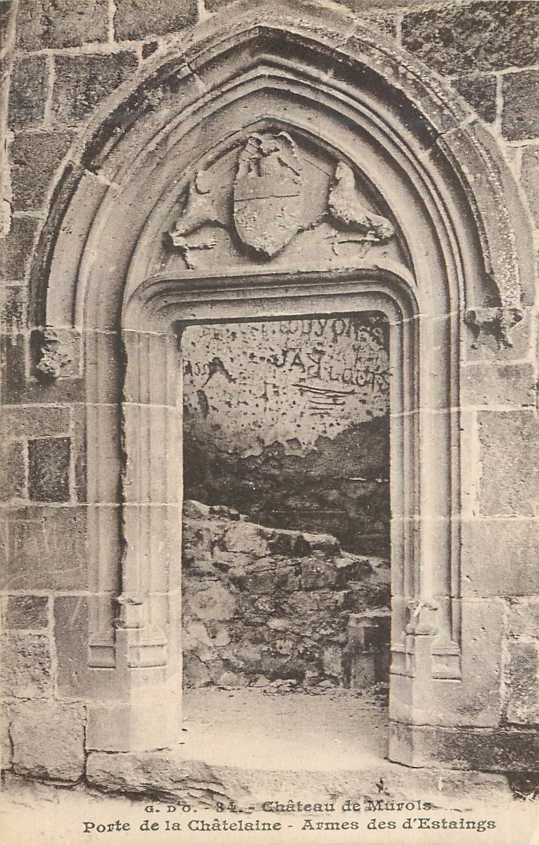 CPA Chateau de Muvols Porte de la Chatelaine Armes des d'Estaings