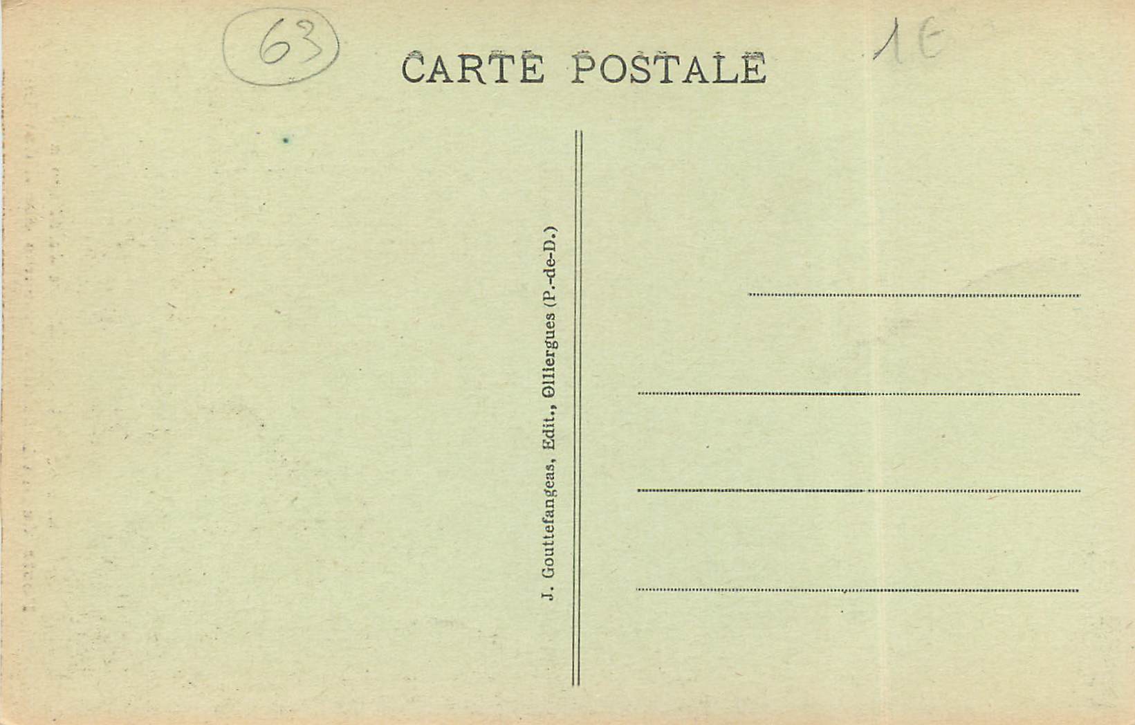 CPA Chateau de Muvols Porte de la Chatelaine Armes des d'Estaings — Rückseite