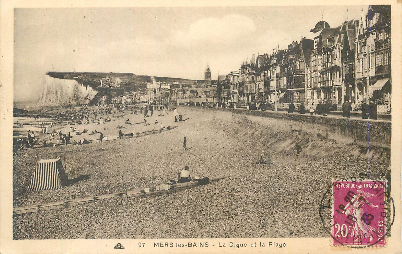 CPA Mers-les-Bains La Digue et la Plage