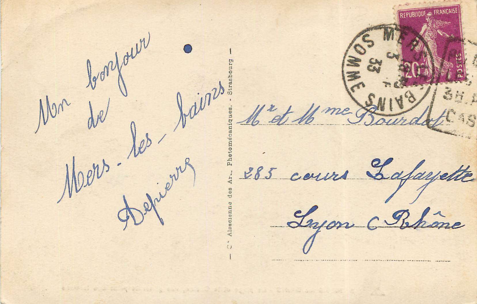 CPA Mers-les-Bains La plage et le Casiro vue generale prise des falaises — Verso