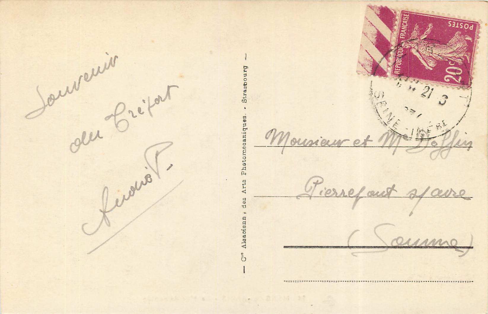 CPA Mers-les-Bains La Mer demontee — Verso