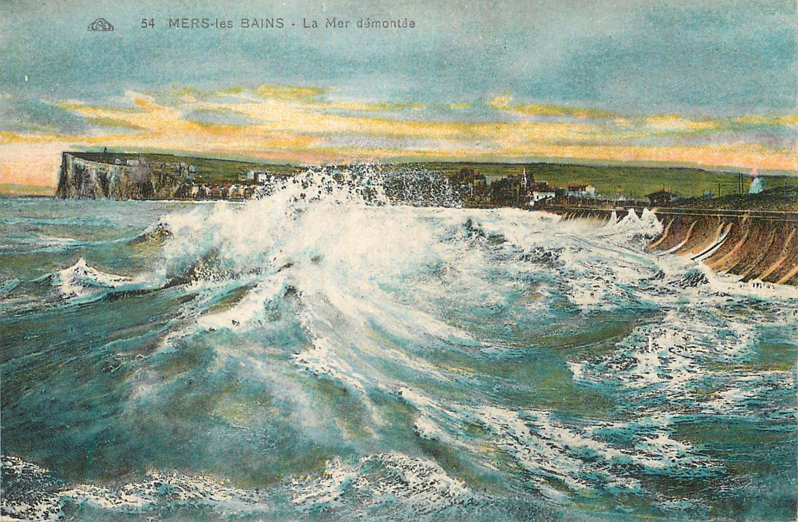 CPA Mers-les-Bains La Mer demontee