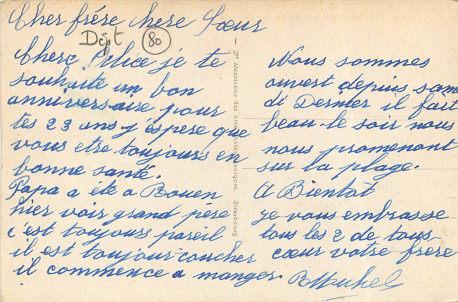 CPA Mers-les-Bains La Mer demontee — Verso